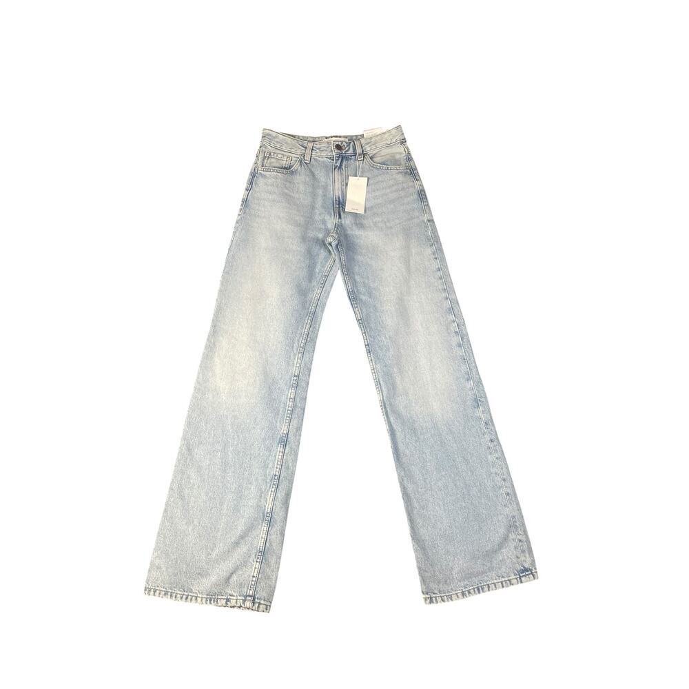 NWT MNG Mango Women’s Size 2 Light Wash Mid-Waist Regular Fit Straight Jeans